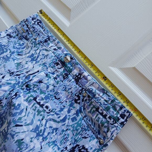 Nine West Chrystie Capri Denim Blue Print 12 stretch soft twill low rise cuffed - Picture 10 of 16